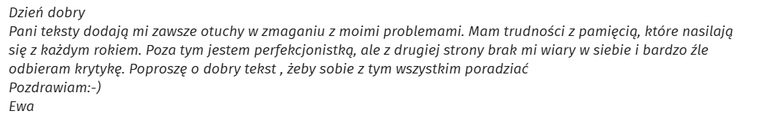 Maile dodają otuchy