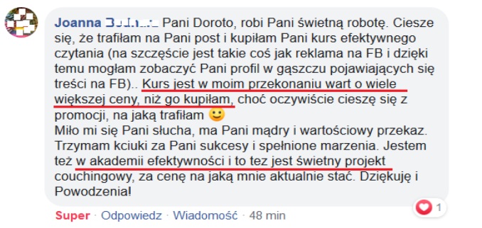 Opinia uczestnika