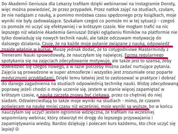 Opinia uczestnika
