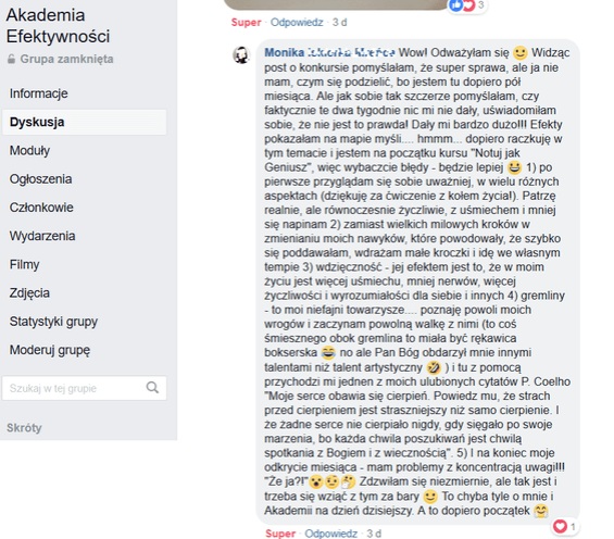 Opinia uczestnika
