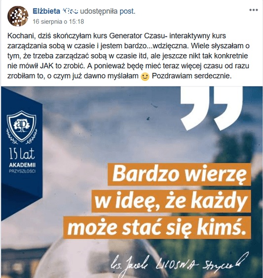 Opinia uczestnika