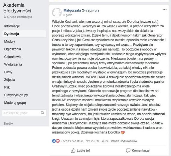 Opinia uczestnika