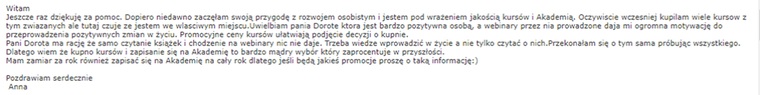 Opinia uczestnika