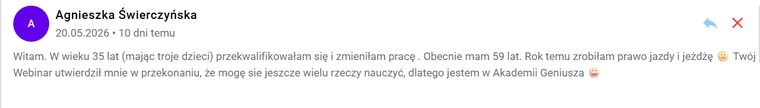 Opinia uczestnika